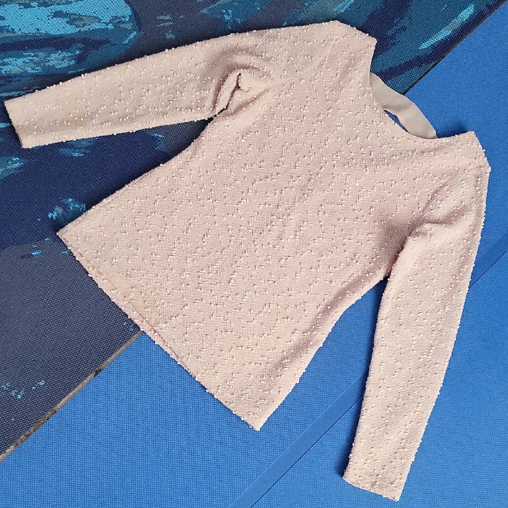 Jennifer Lopez Soft Pink Textured Top With Sequins